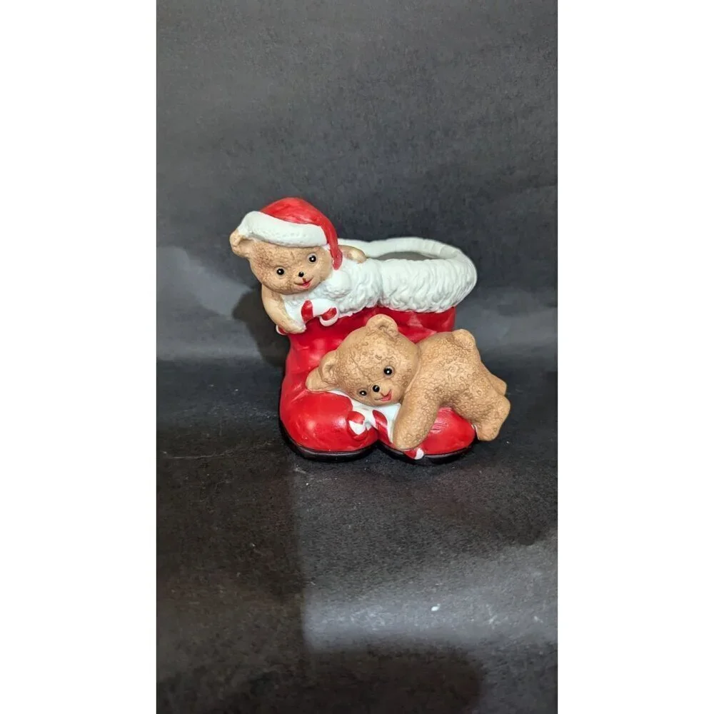 Christmas Planter Pot Teddy Bears Santa Boots Decorative Pot House‎ Of Lloyd